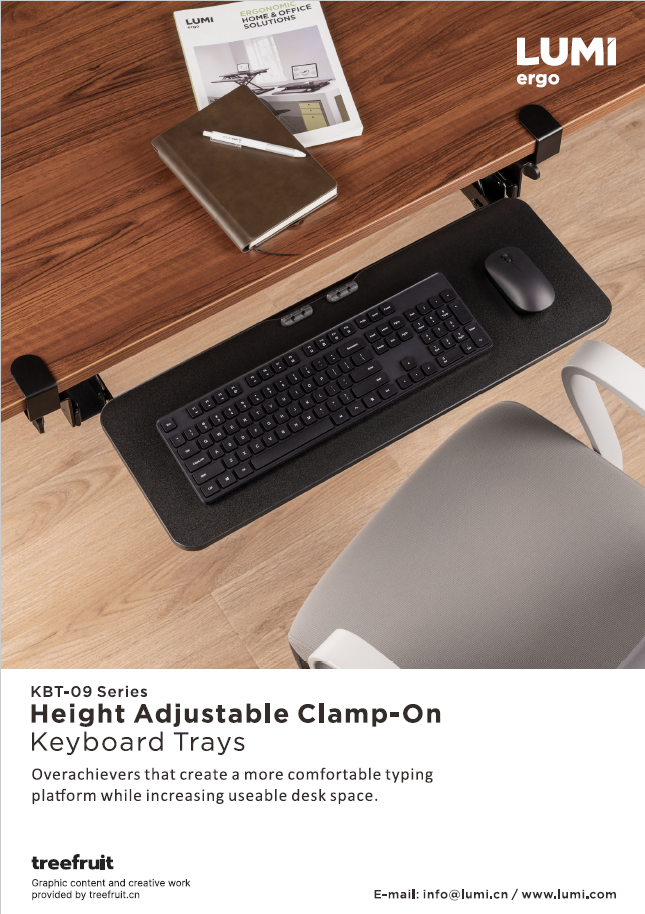 KBT-09 Series Height Adjustable Clamp-On Keyboard Trays