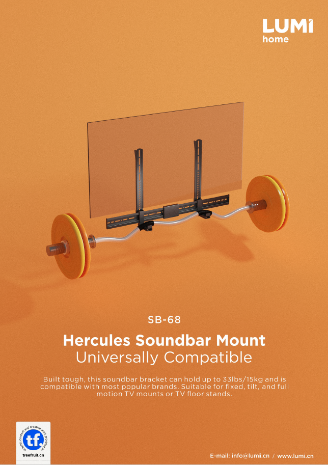SB-68 Hercules Soundbar Mount Universally Compatible 