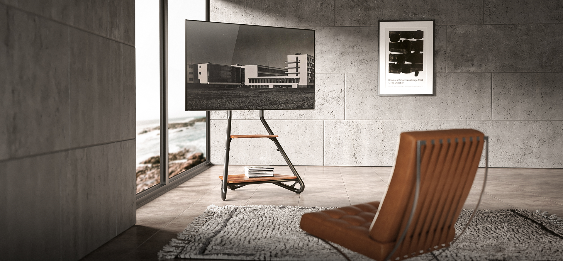 Bauhaus Style Corner TV Stands