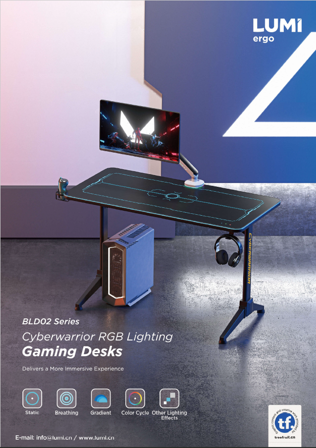 BLD02 Series Cyberwarrior RGB Lighting Gaming Desks