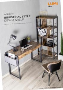 DLF01 Series-Industrial Style Desk &#65286; Shelf