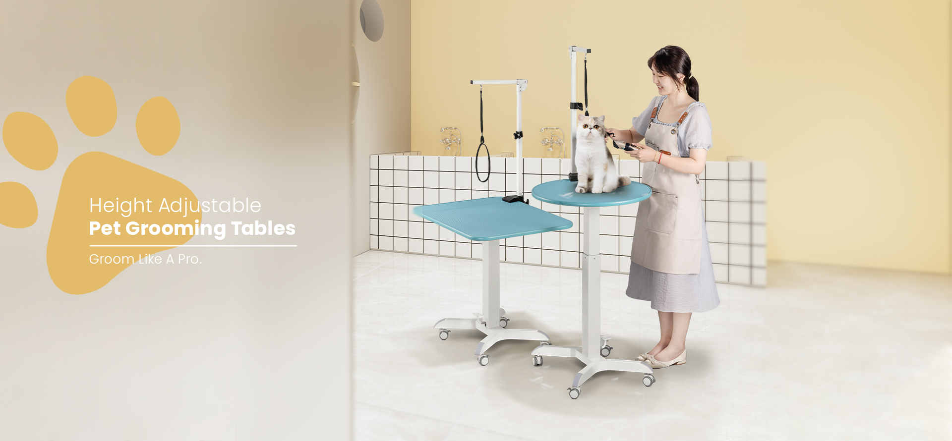 Height Adjustable Pet Grooming Tables