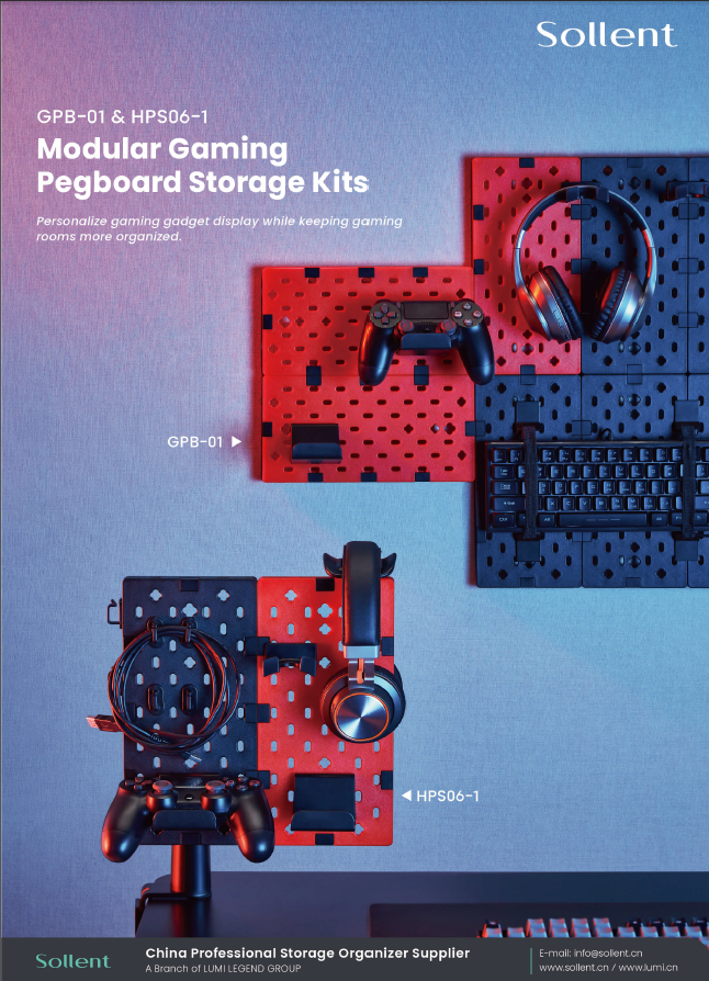 GPB-01 & HPS06-1 Modular Gaming Pegboard Storage Kits 