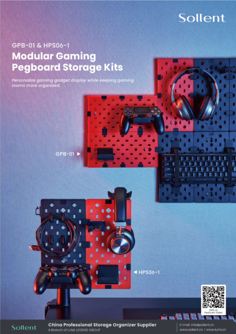 GPB-01 & HPS06-1 Modular Gaming Pegboard Storage Kits 