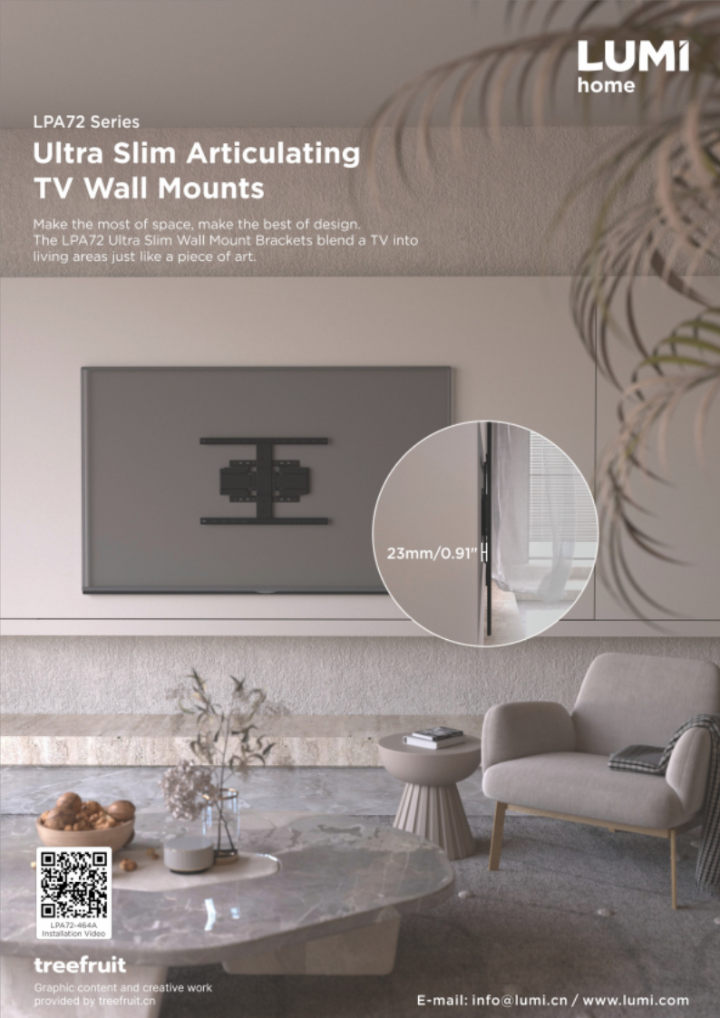 LPA72 Series-Ultra Slim Artculating TV Wall Mounts
