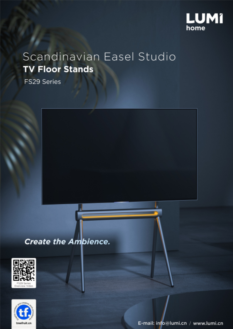 FS29 Series-Scandinavian  Easel Studio TV Floor Stands
