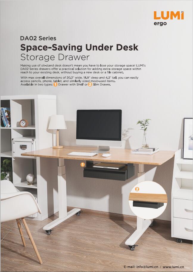 DA02 Series-Space-Saving Under Desk Storage Drawers