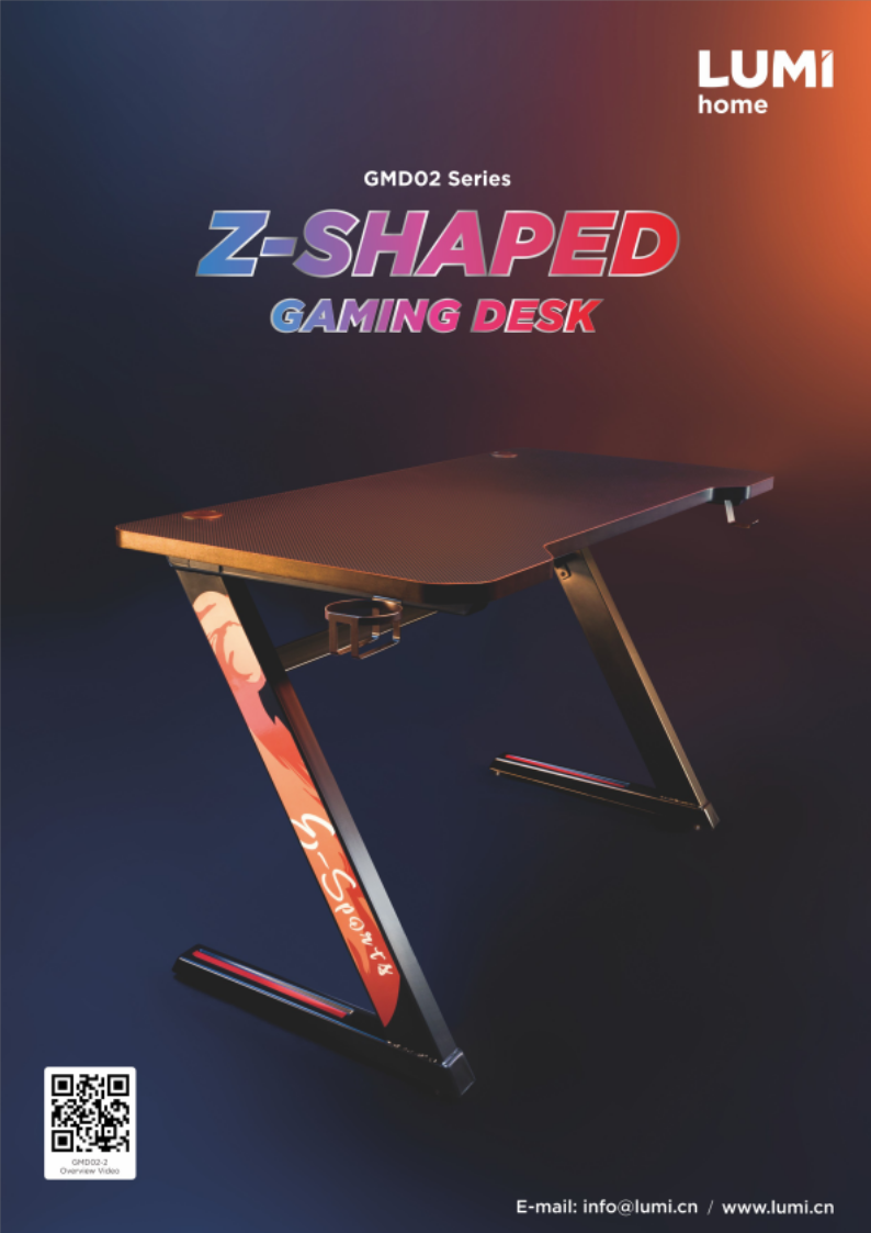 GMD02 Series-Z-Shaped Gaming Desk