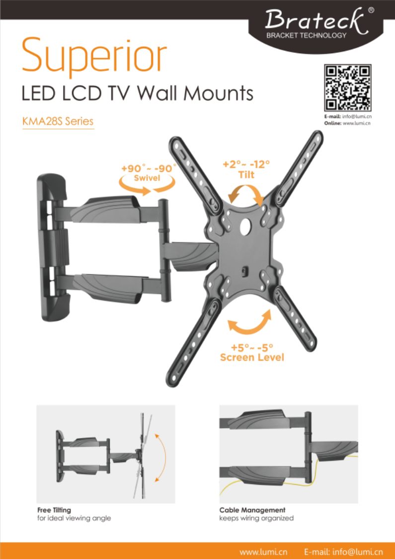 Elegant Fullmotion TV Wall Mount Supplier and Manufacturer LUMI