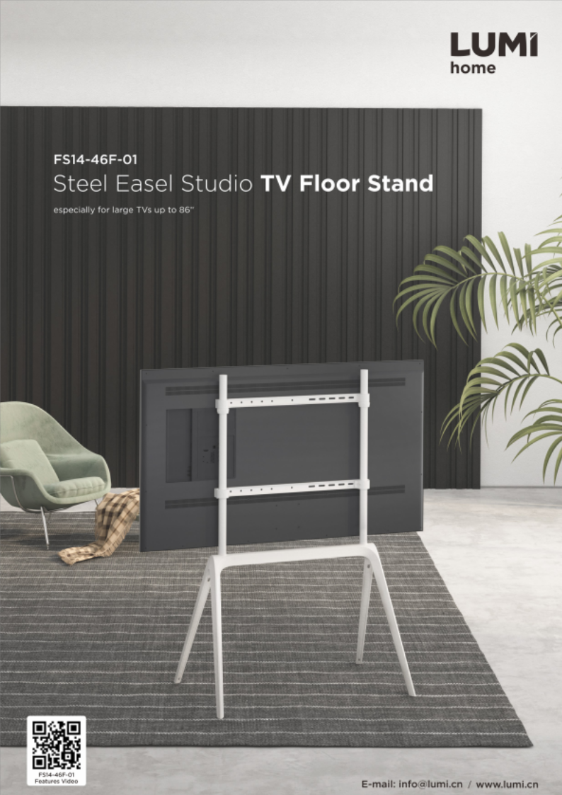 FS14-46F-01-Steel Studio TV Floor Stand