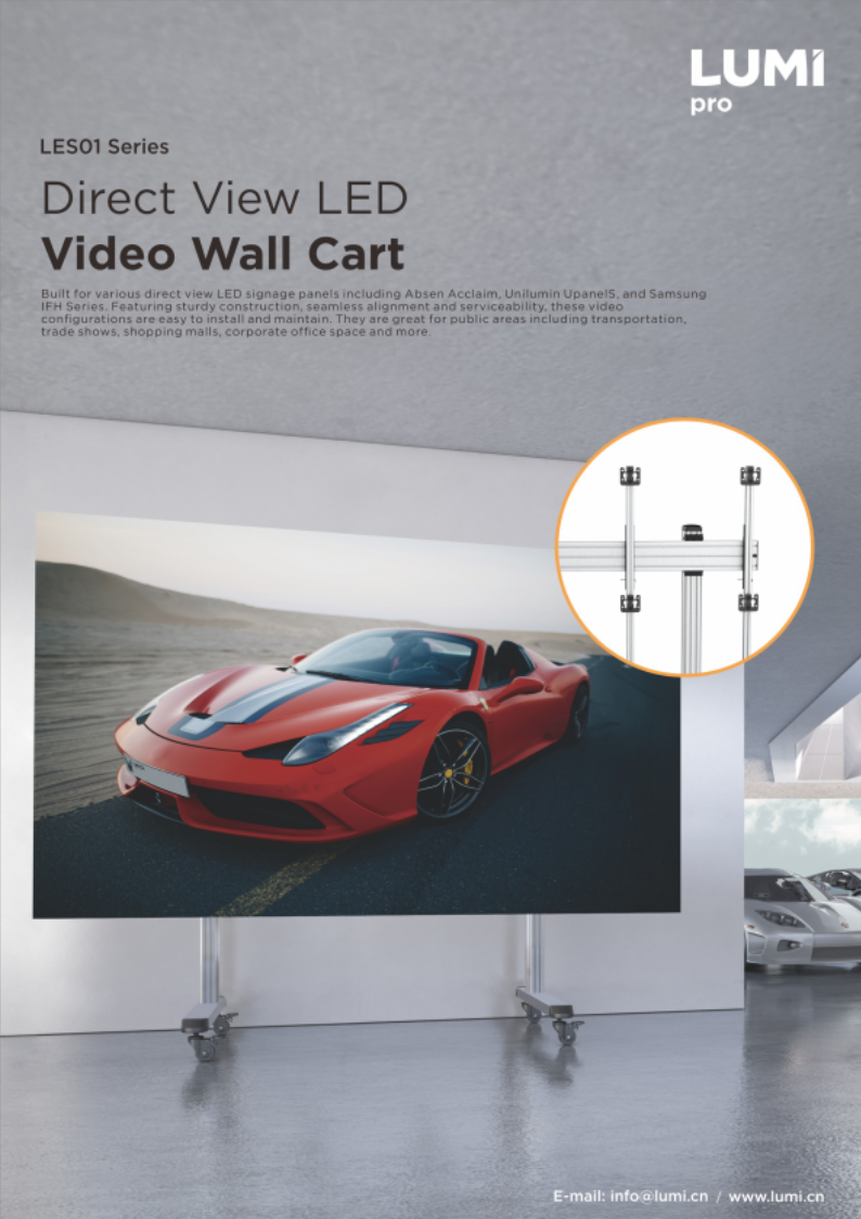 LES01 Series-Direct View LED Video Wall Cart