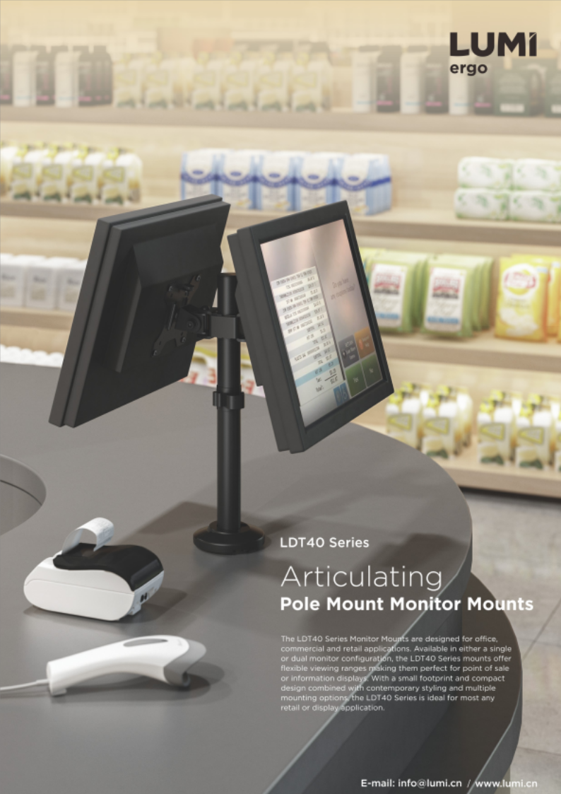 Articulating Pole Mount Single Monitor Stand Supplier and Manufacturer