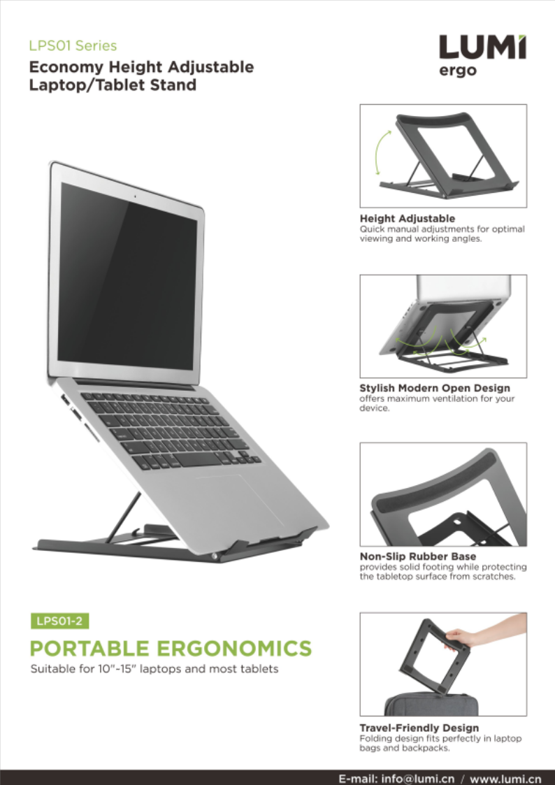 LPS01 Series Economy Height Adjustable Laptop&Tablet Stand