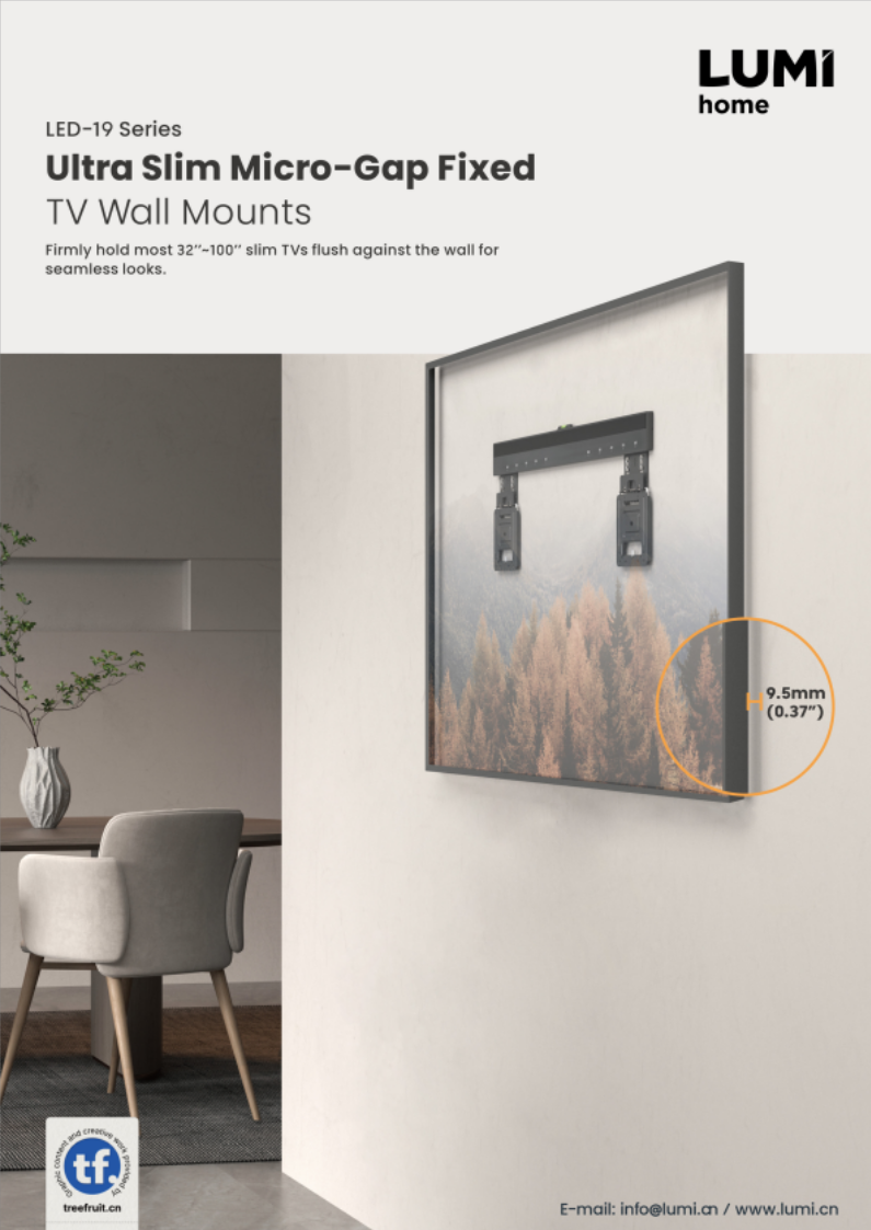 LED-19 Series-Ultra Slim Micro-Gap Fixed TV Wall Mounts
