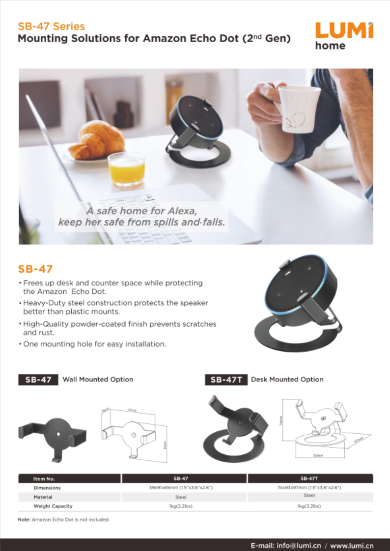 SB-47 Series-Amazon Echo Dot Mount