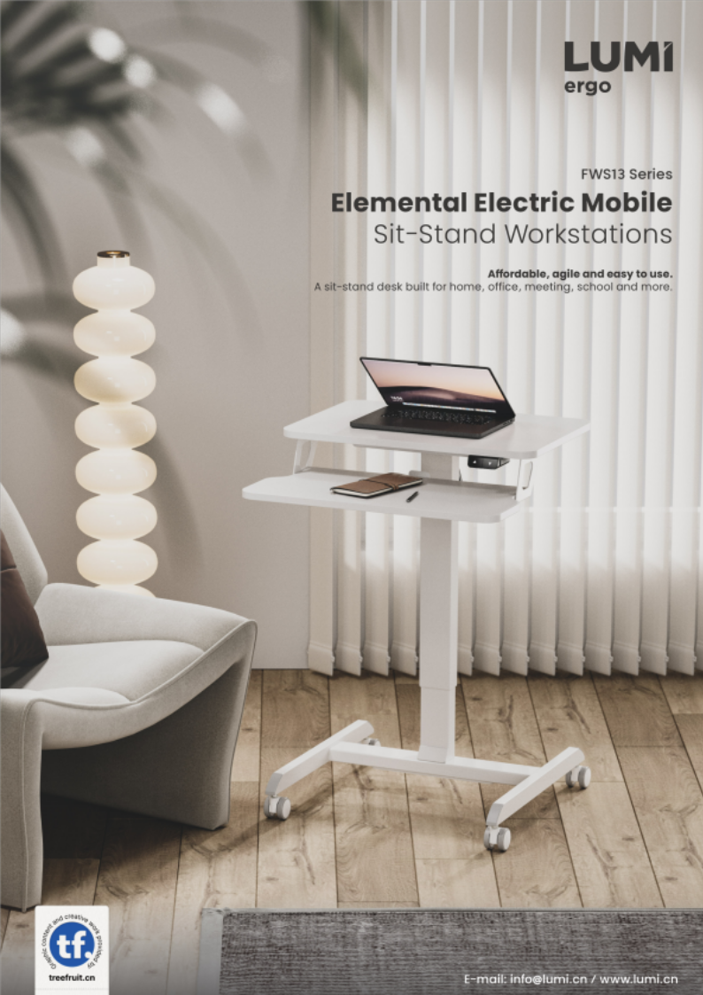 FWS13 Series-Elemental Electric Mobile Sit-Stand Workstations