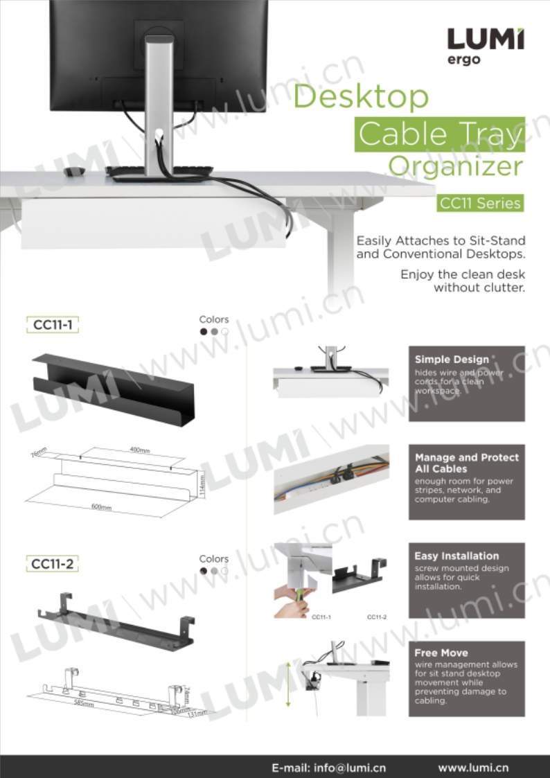 CC11 Series-Desk Cable Tray Organizer