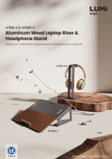 LPS05-2 ＆ HPS05-3 Aluminum Wood Laptop Riser ＆ Headphone Stand