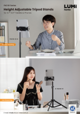 PAD38 Series Height Adjustable Tripod Stands for 4.7''~12.9'' Tablets & Phones