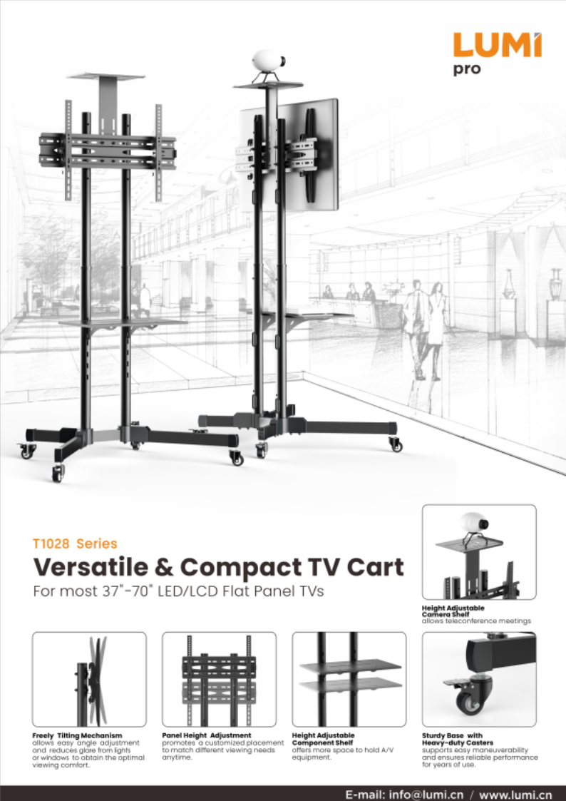 T1028 Series Versatile&Compact TV Cart