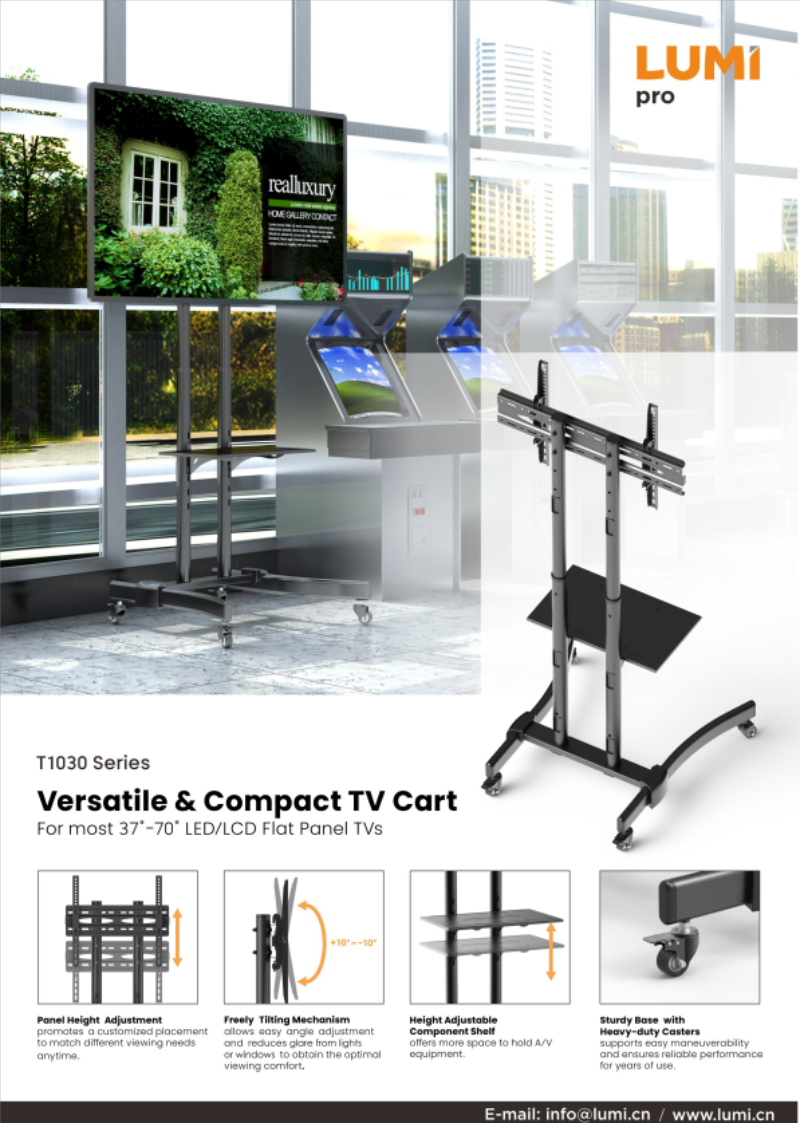 T1030 Series Versatile&Compact TV Cart