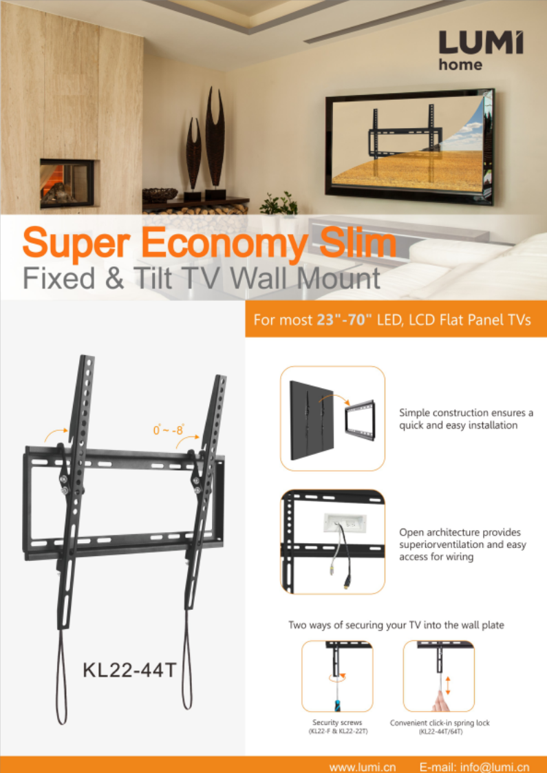 KL22 Series Super Economy Slim TV Wall Mount