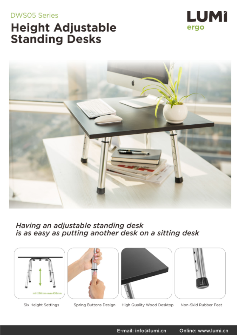 DWS05 Series-Height Adjustable Standing Desks-Sales Sheet