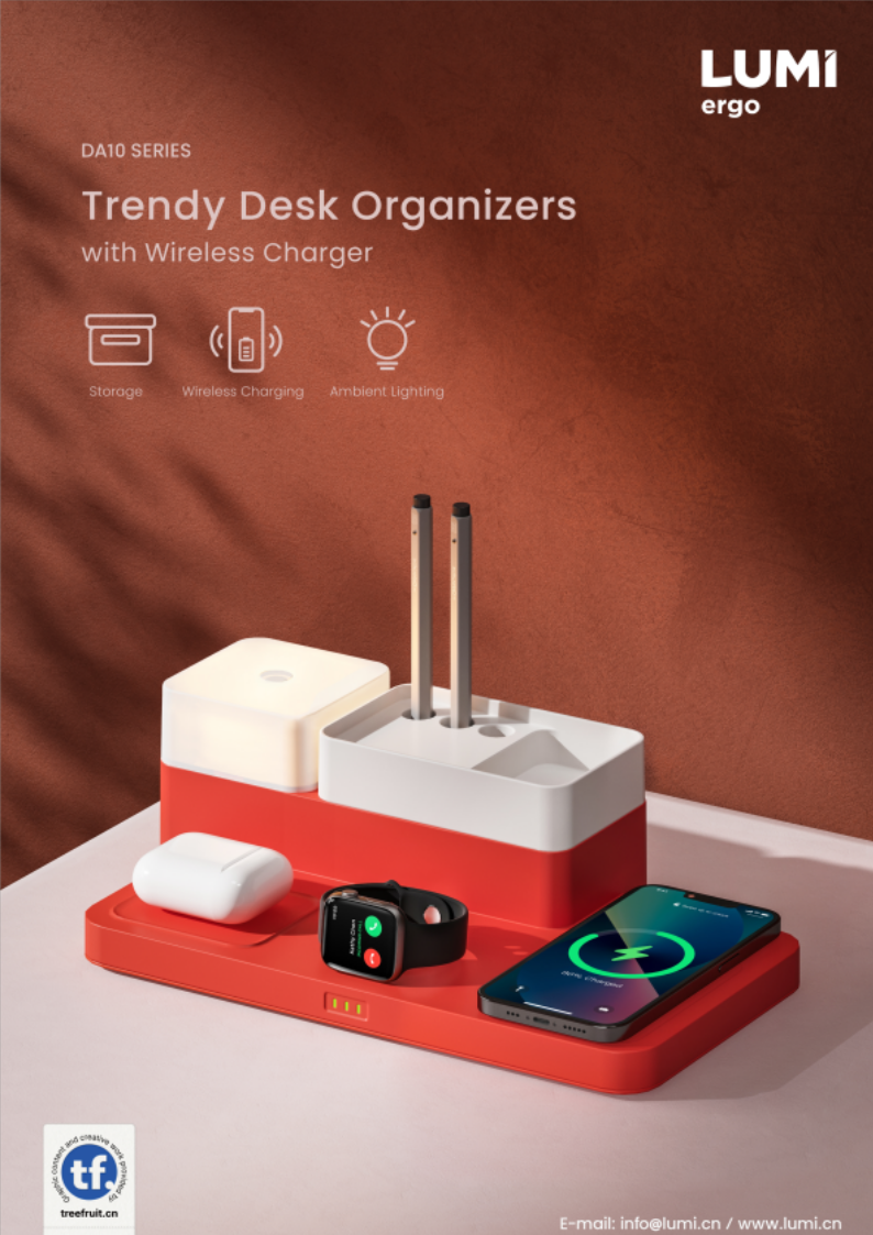 DA10 Series-Trendy Desk Organizers with Wireless Charger