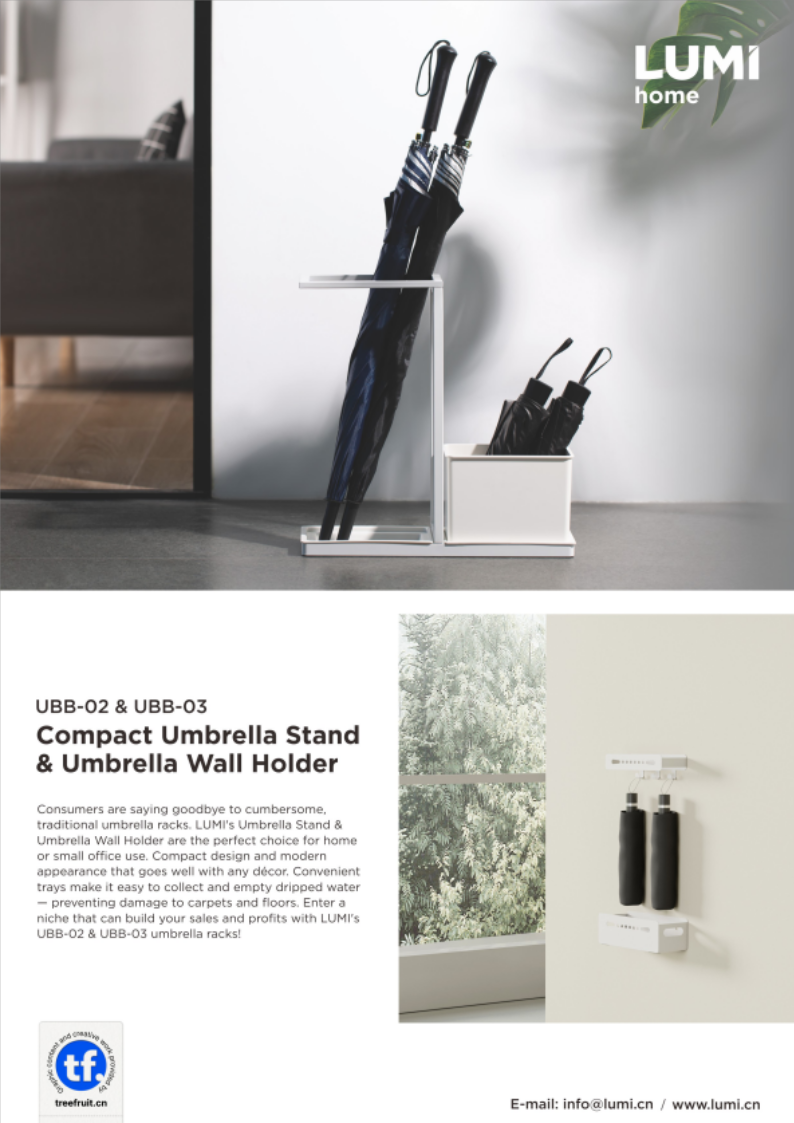 UBB-02 ＆ UBB-03-Compact Umbrella Stand ＆ Umbrella Wall Holder