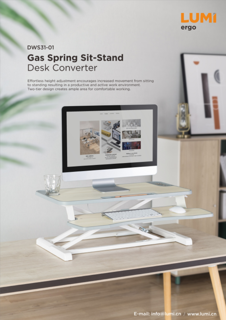 DWS31-01-Gas Spring Sit-Stand Desk Converter