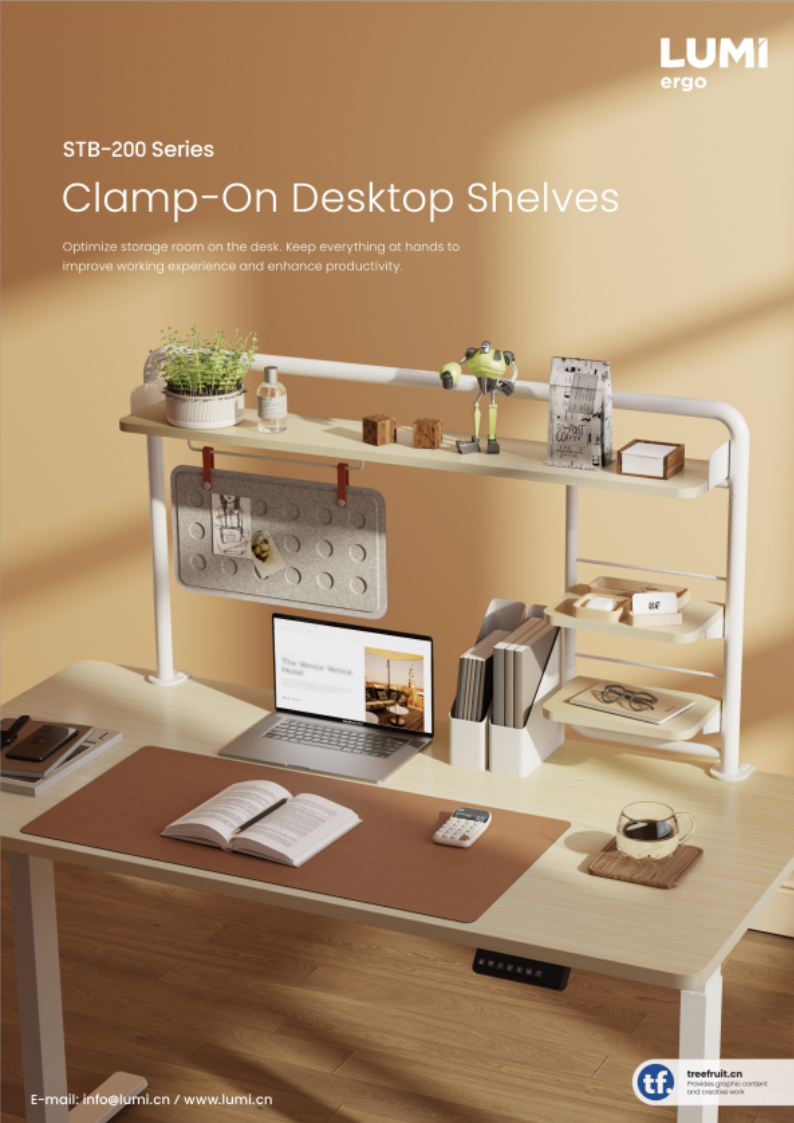 STB-200 Series-Clamp-On Desktop Shelves