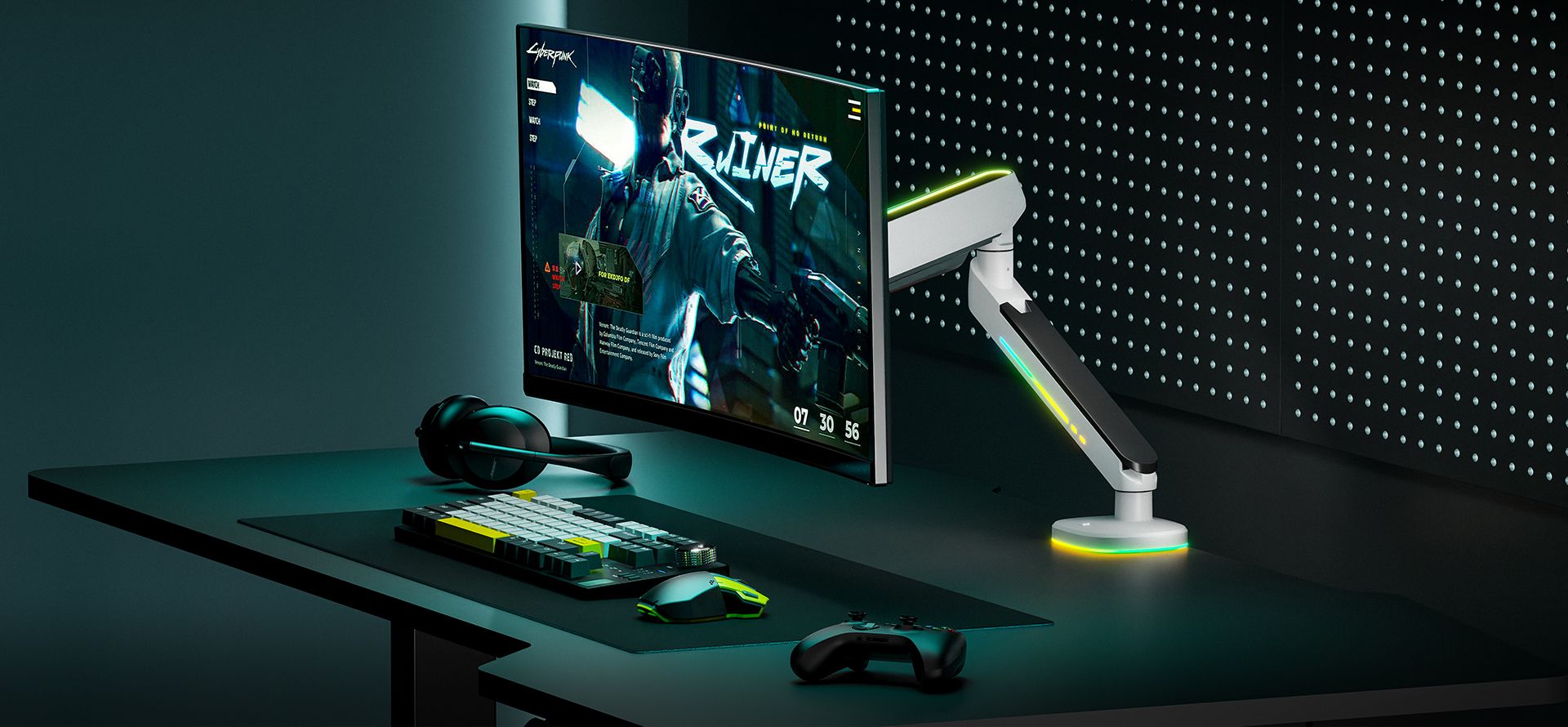 Heavy-Duty Gaming Spring-Assisted Monitor Arms 