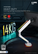 LDT54H Series Heavy-Duty Gaming Spring-Assisted Monitor Arms