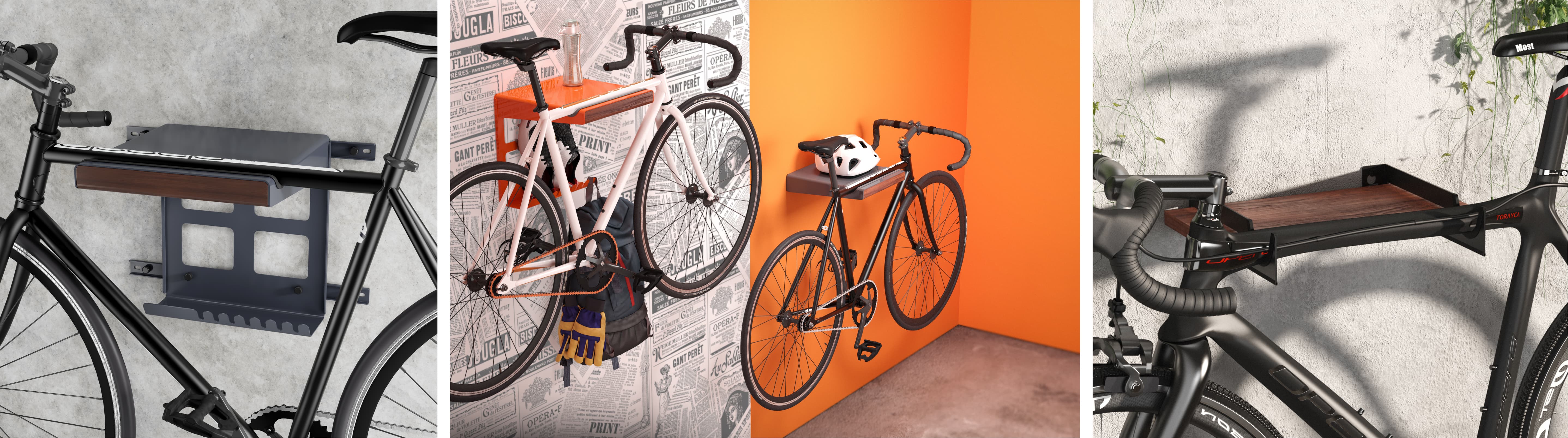 horizontal bike wall rack