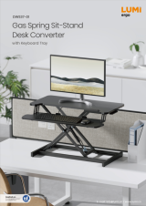 DWS37-01 Gas Spring Sit-Stand Desk Converter with Keyboard Tray