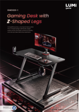 GMD02E-1-Gaming Desk with Z-Shaped Legs