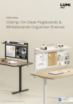 STB24 Series Clamp-On Desk Pegboards & Whiteboards Organizer Shelves