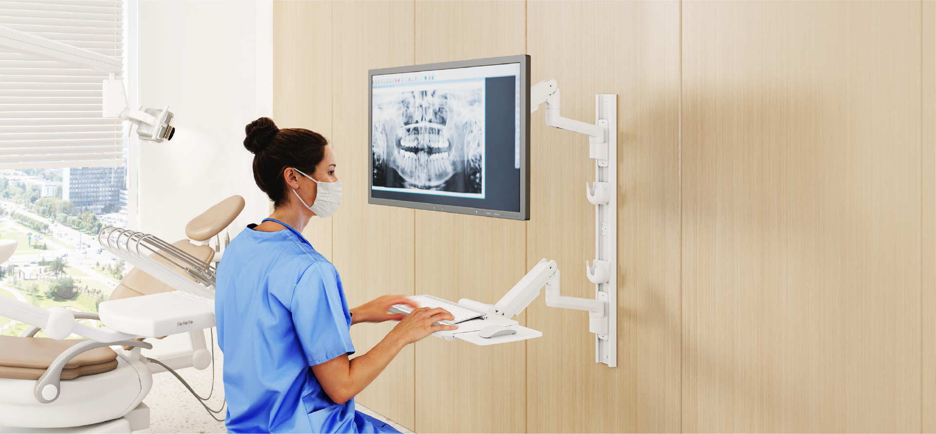 Heavy-Duty Medical Wall-Mounted Workstations