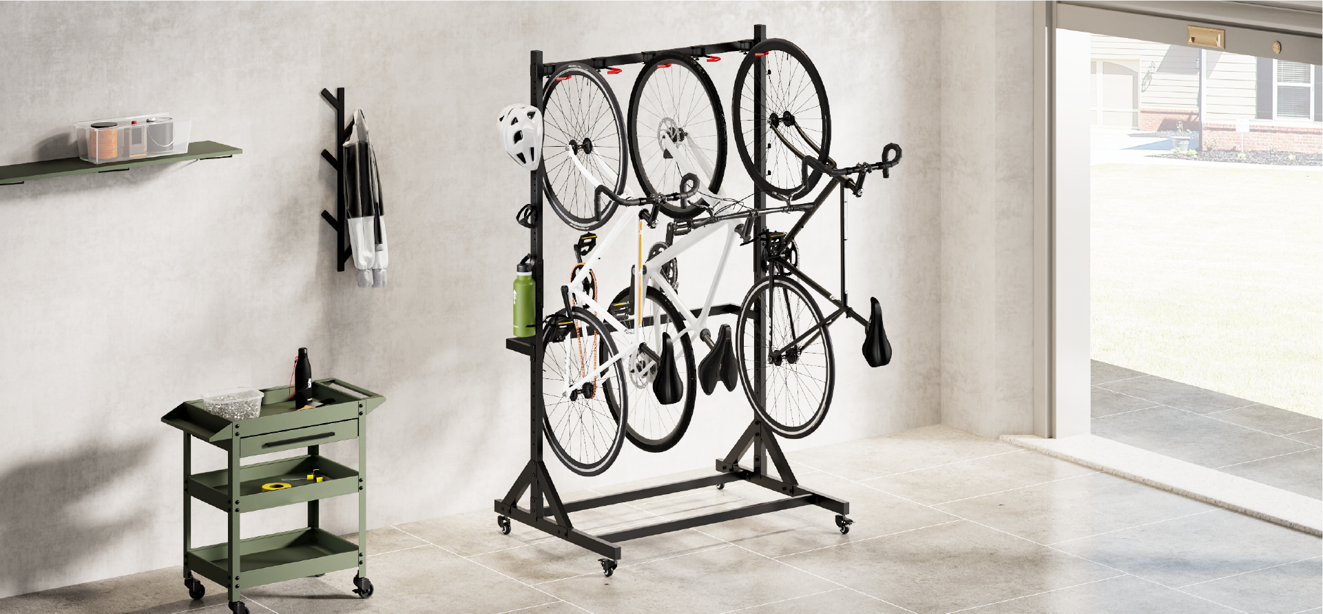 Mobile Freestanding Vertical Bike Racks