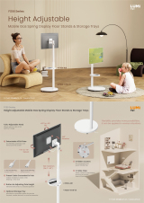 FS58 Series-Height Adjustable Mobile Gas Spring Display Floor Stands & Storage Trays
