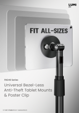 PAD40 Series Universal Bezel-Less Anti-Theft Tablet Mounts & Poster Clip
