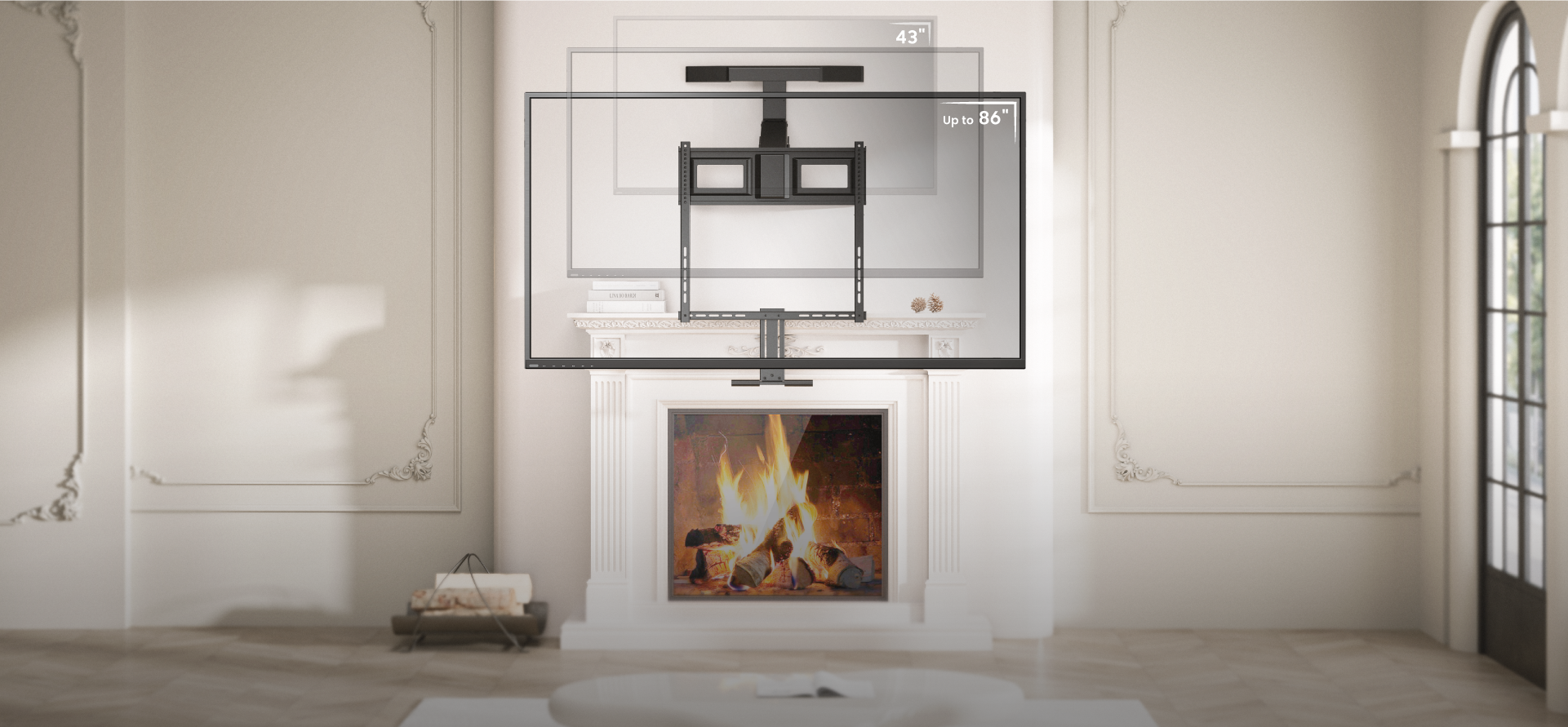 Pull-Down Mantel TV Mount