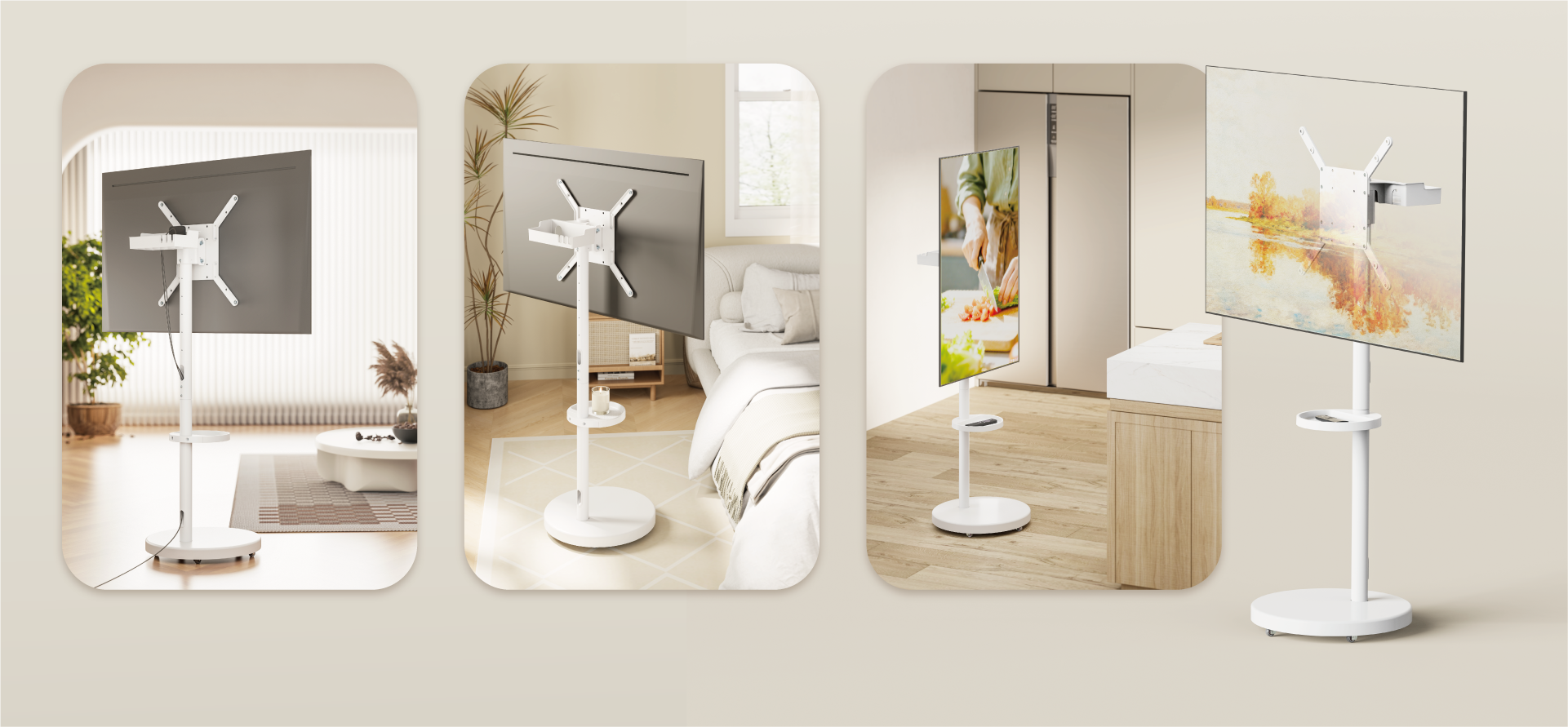 Compact Mobile TV Floor Stand