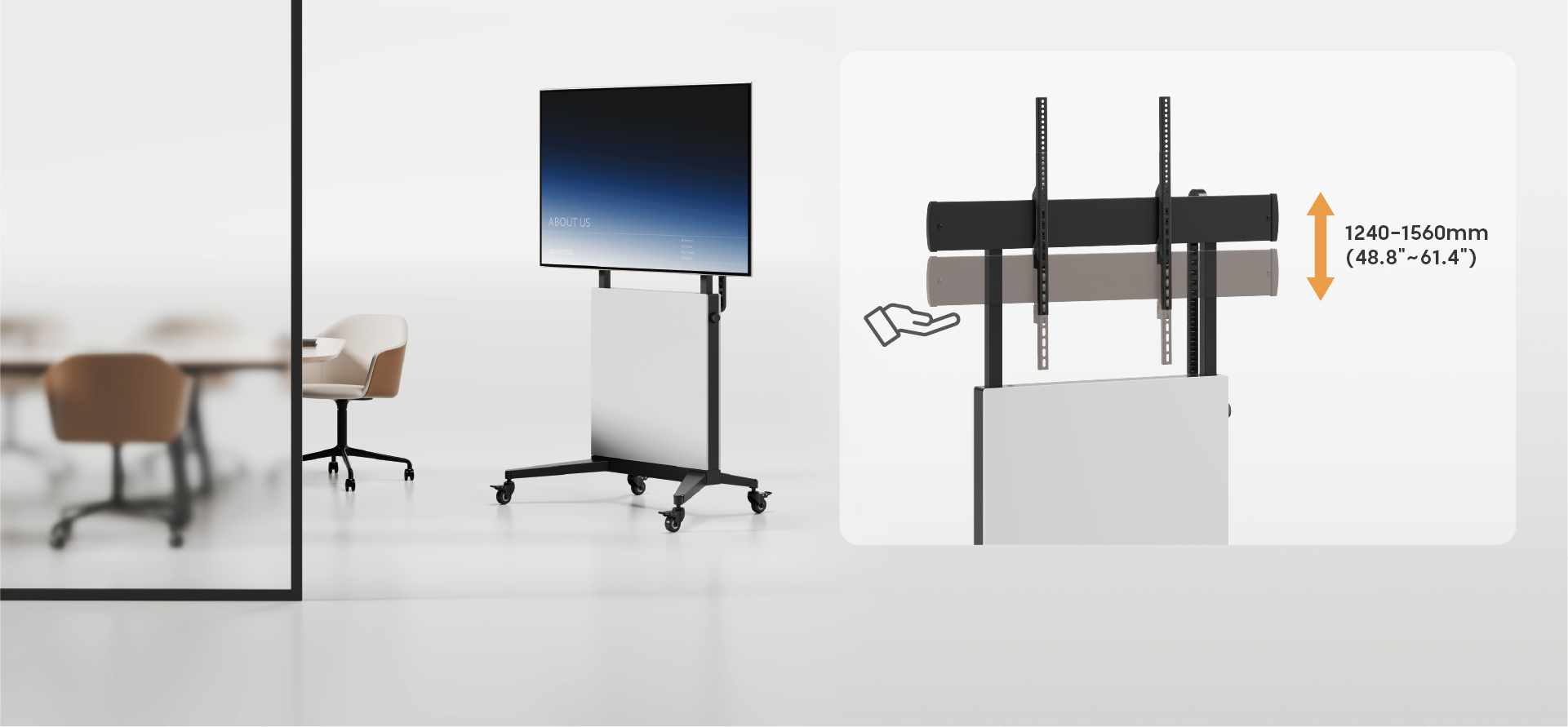 FreeLift TV Cart with Decorative Panel