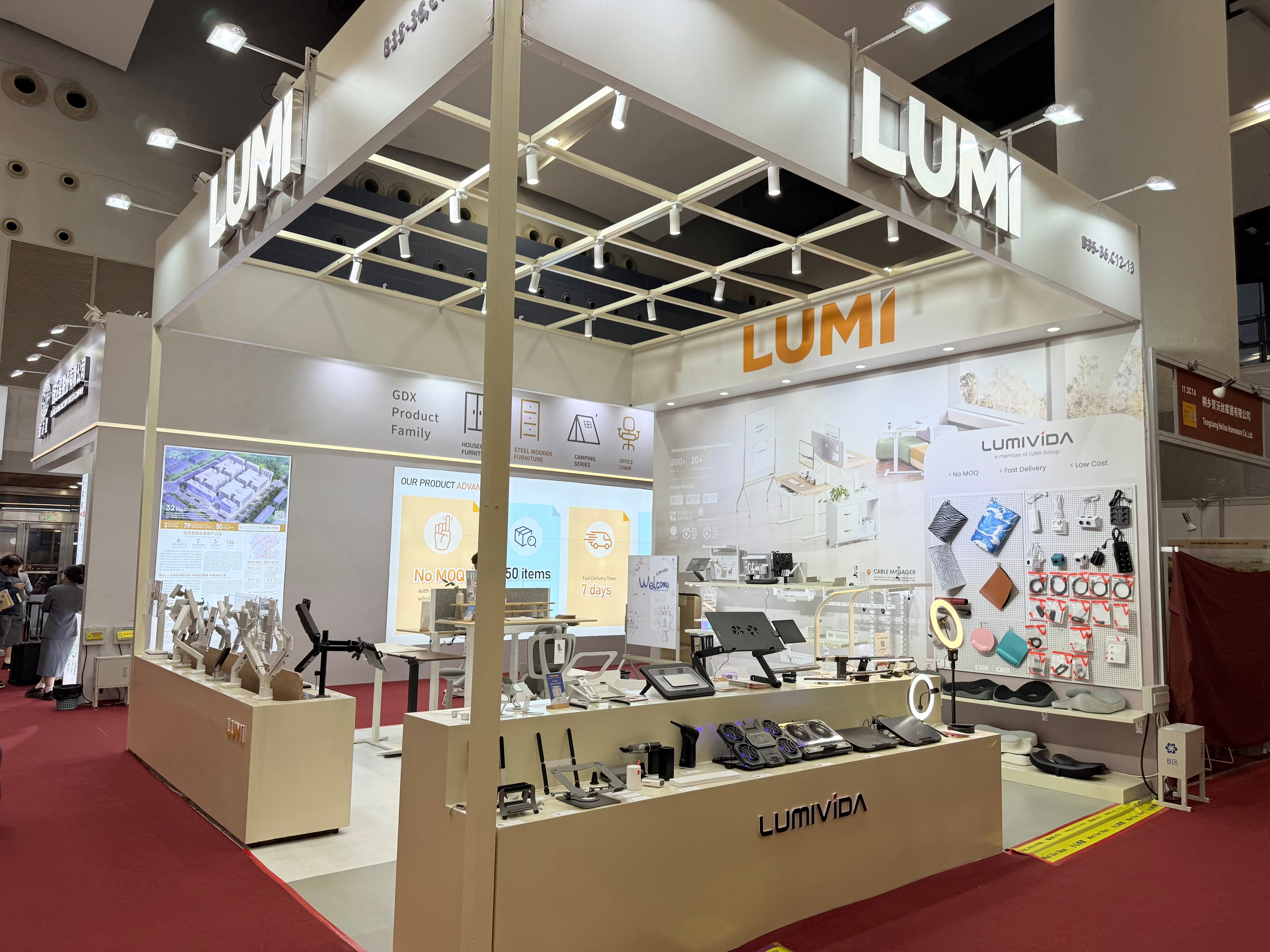 LUMI booth at Canton Fair 2025 showcasing office supplies & electronics