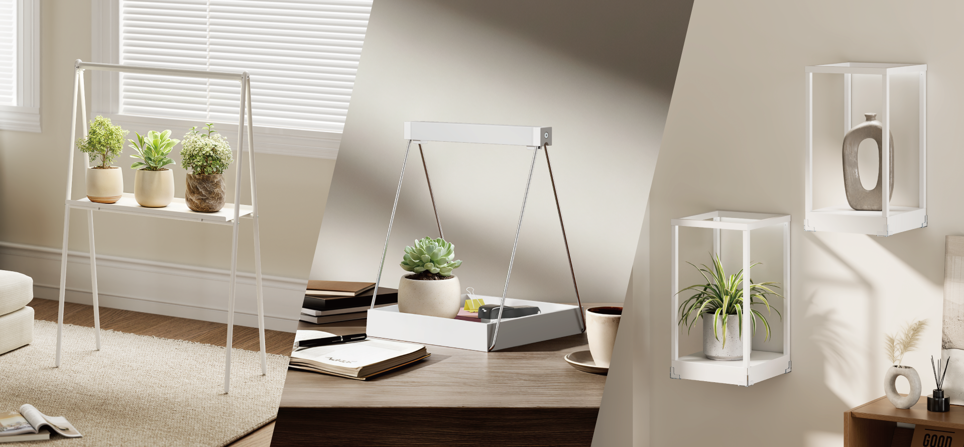 Minimalist Indoor LED Plant Stands