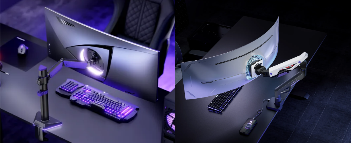 gaming setup, gaming desk, gaming chair, monitor stand, monitor arm, ergonomic