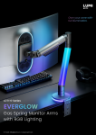 LDT119 Series-EVERGLOW Gas Spring Monitor Arms with RGB Lighting