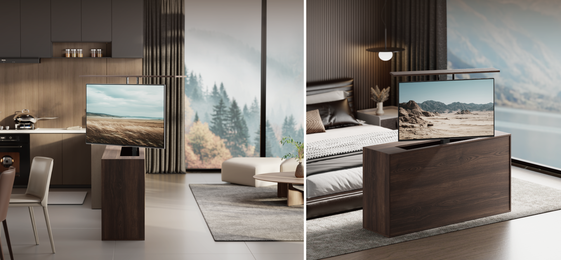 Smart Motorized TV Lift Stands with Swivel