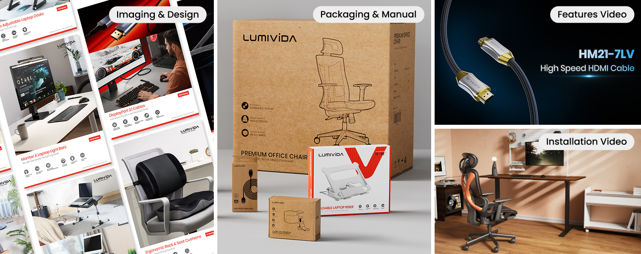 China sourcing, China sourcing solutions, supply chain solutions, supply chain management, pre-vetted factories, furniture products, electronics products, gaming products, lifestyle products, tailored sourcing, quality control, flexible warehousing, brand services, LUMIVIDA, rapid product launches, consistent branding